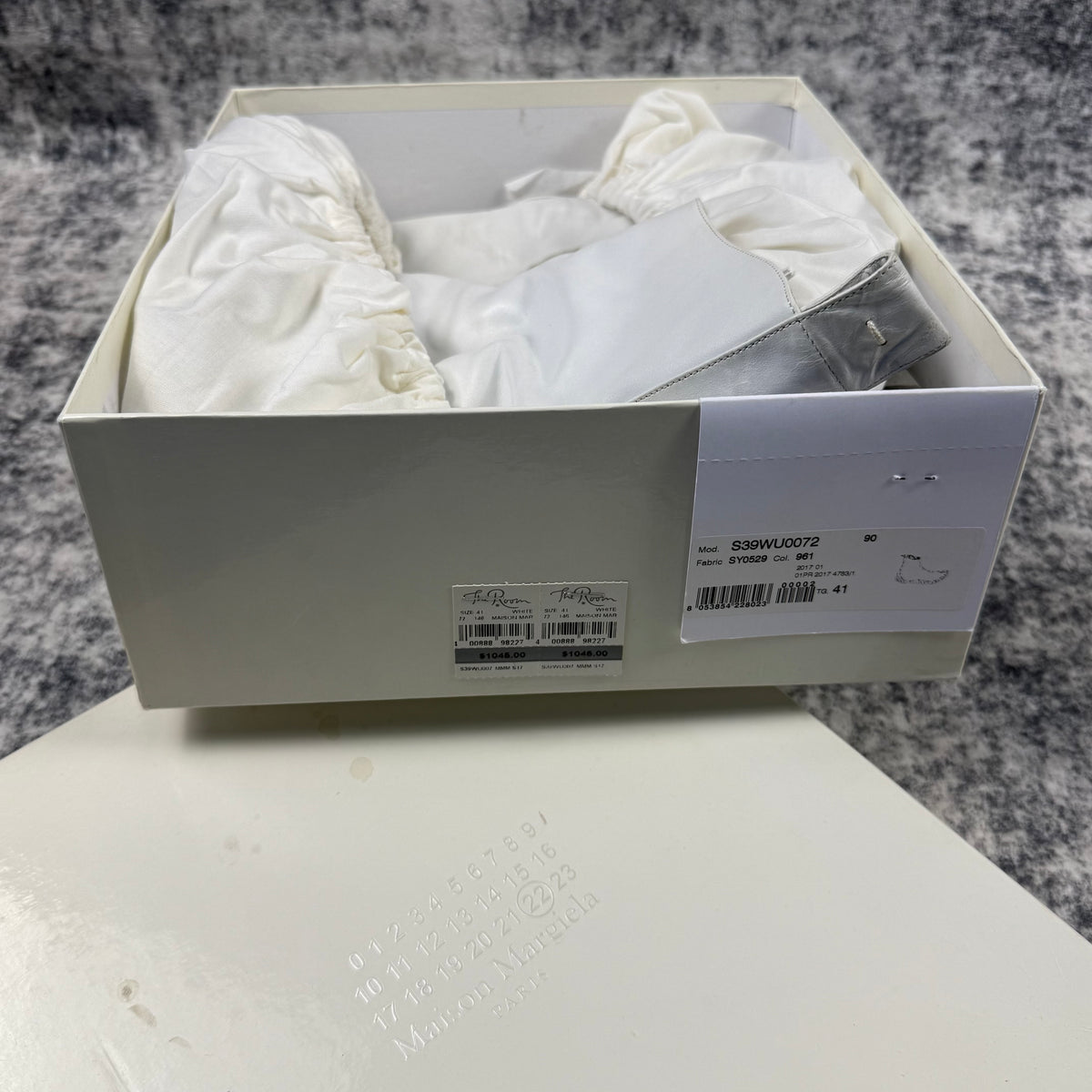Maison Margiela SS17 White Leather Tabi High-Top Boots