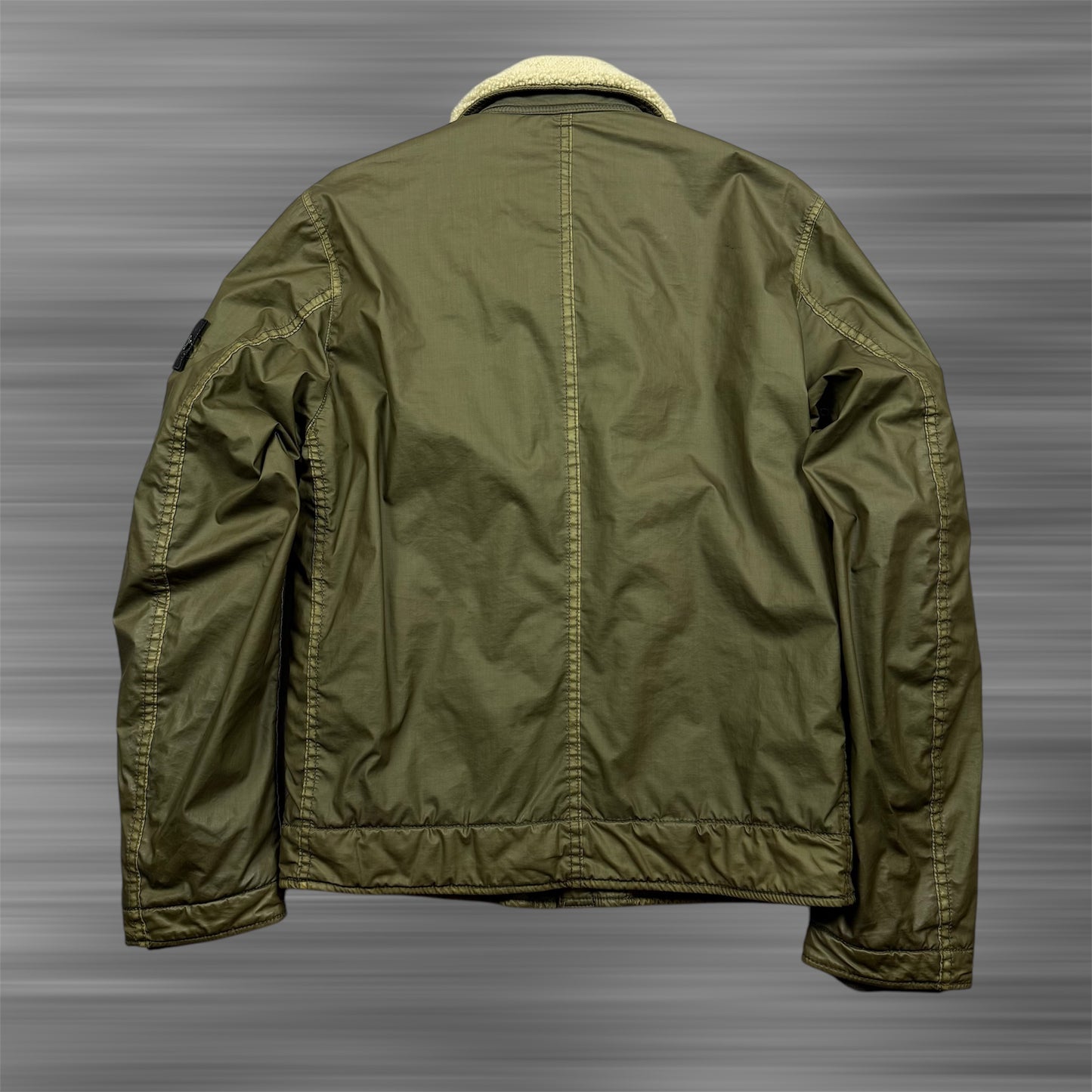 Stone Island Khaki Mussola Gommata Flight Jacket