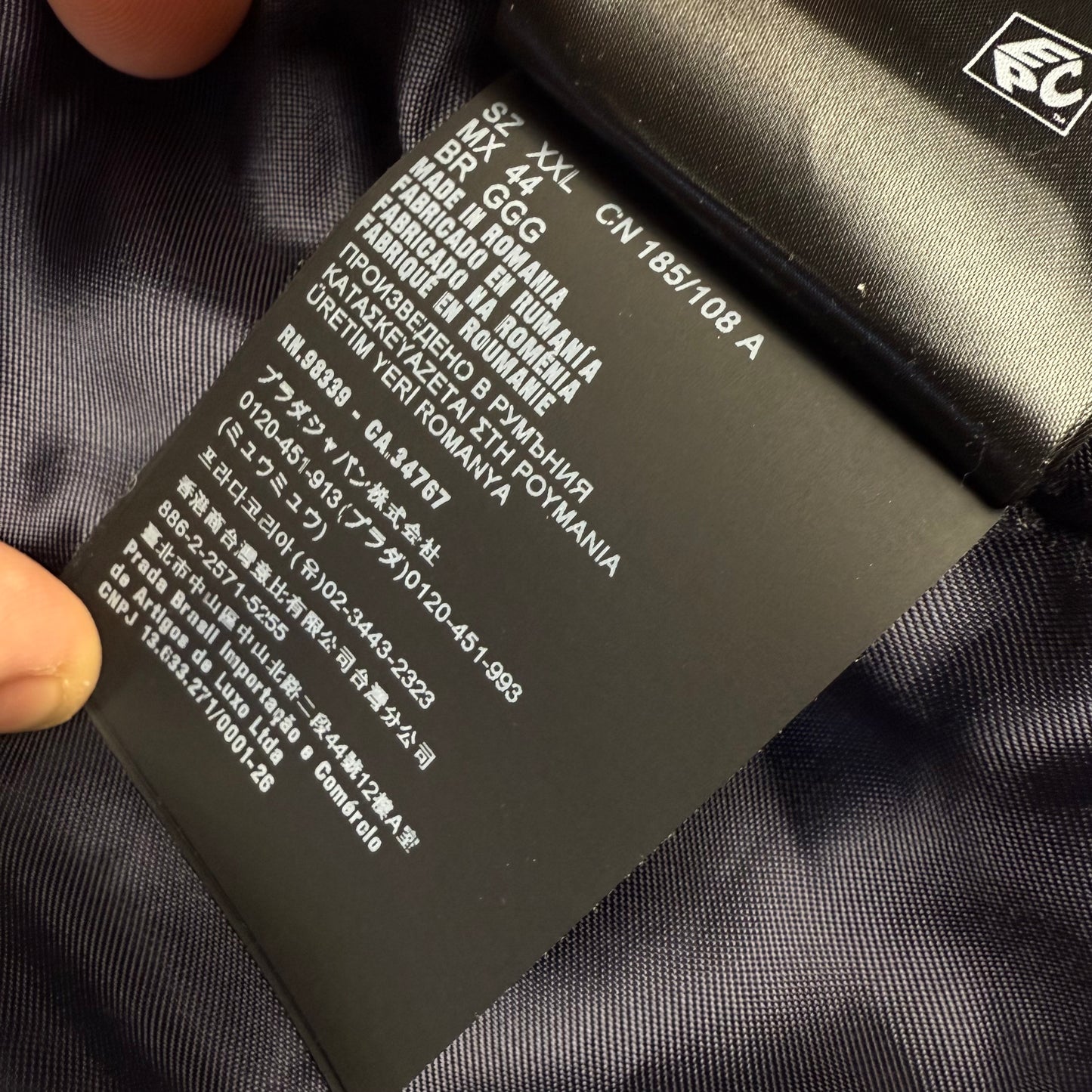 Prada Corduroy Logo Snap Button Up ‘Navy’ Shirt Jacket