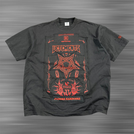 Vetements Hardcore Patched Dense ‘Black’ T-Shirt