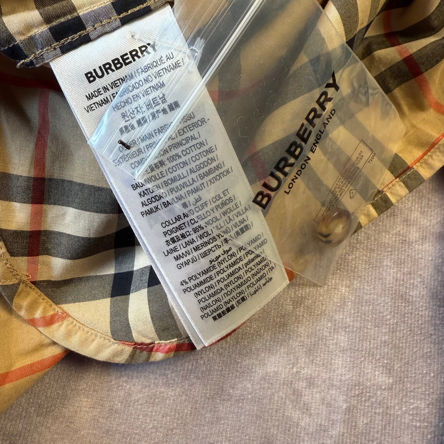 BURBERRY Long Sleeve Check Pattern Shirt