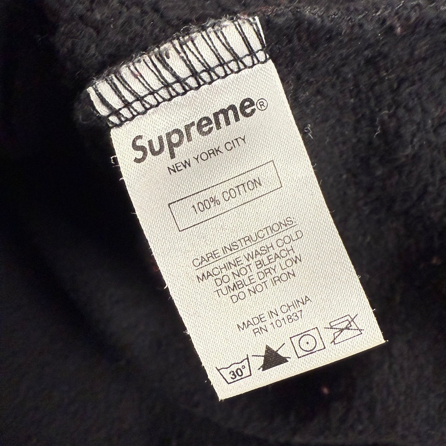 Supreme FW/19 Piping ‘Black’ Crewneck