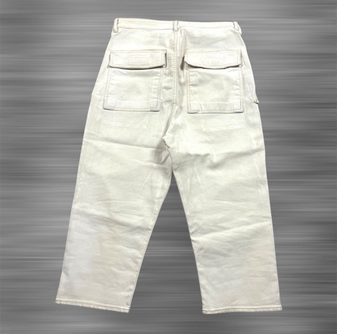 Rick Owens Cargo Waxed Cropped Jeans