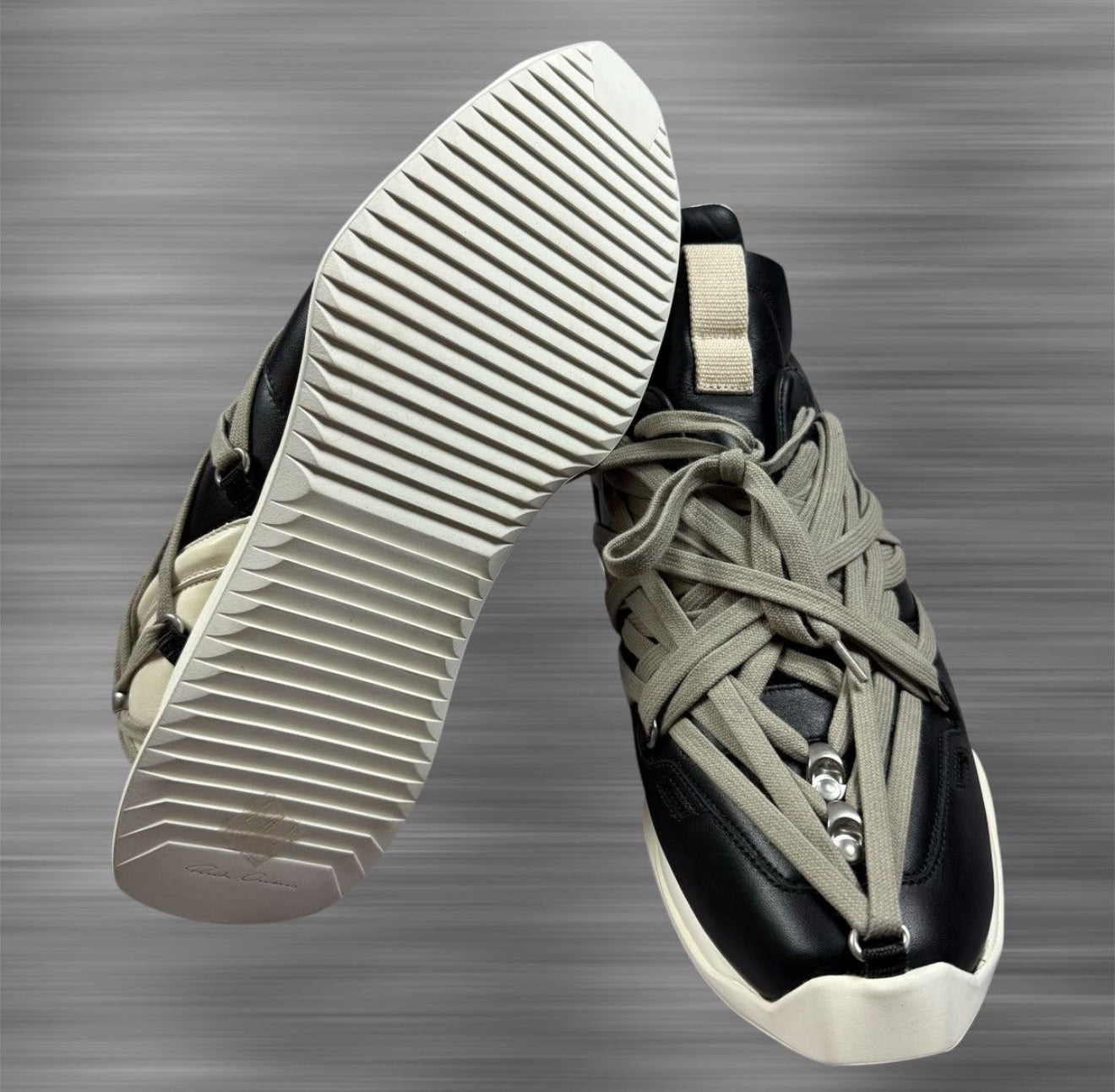 Rick Owens Megalace Runner Black and Beige