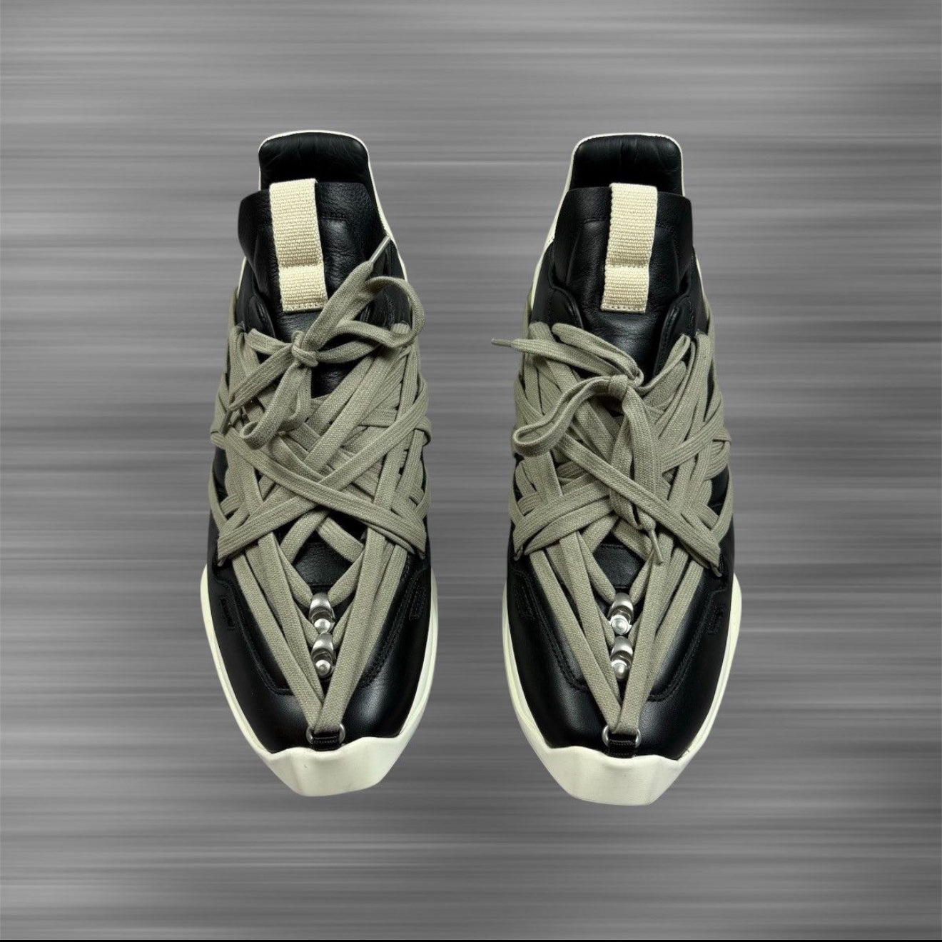 Rick Owens Megalace Runner Black and Beige