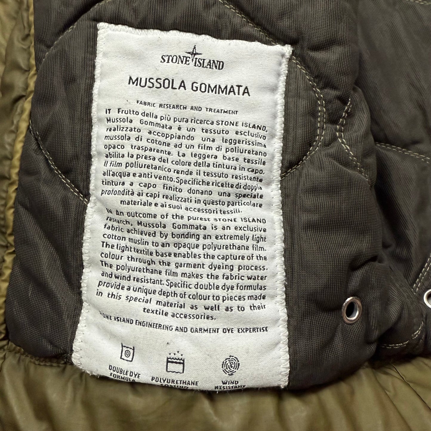 Stone Island Khaki Mussola Gommata Flight Jacket