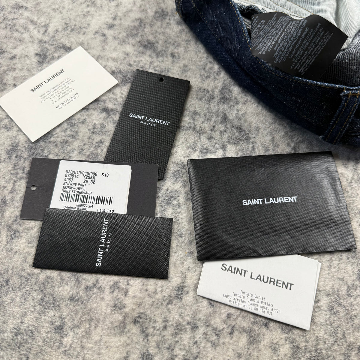 Saint Laurent Paris Étienne Dark Stonewash Denim Jeans