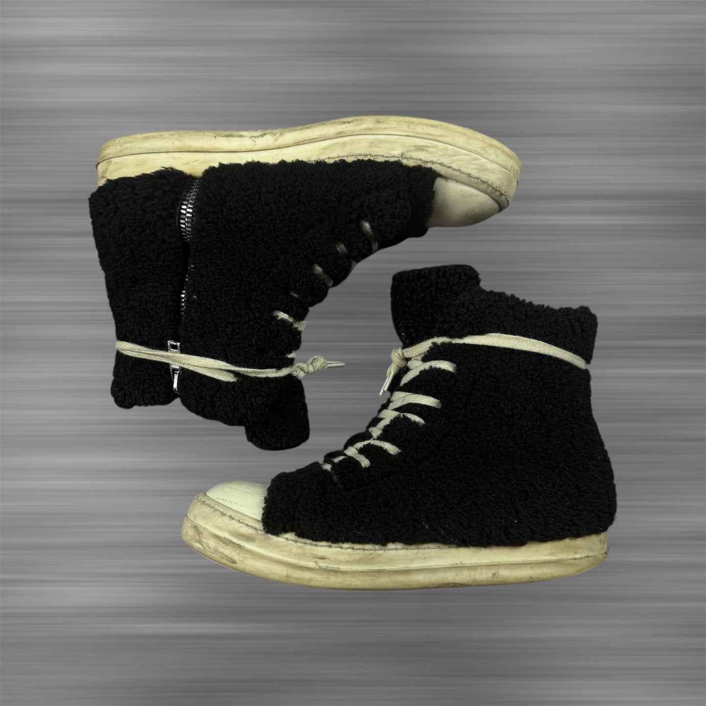 Rick Owens Sherpa Ramone Sneaker High Black Milk