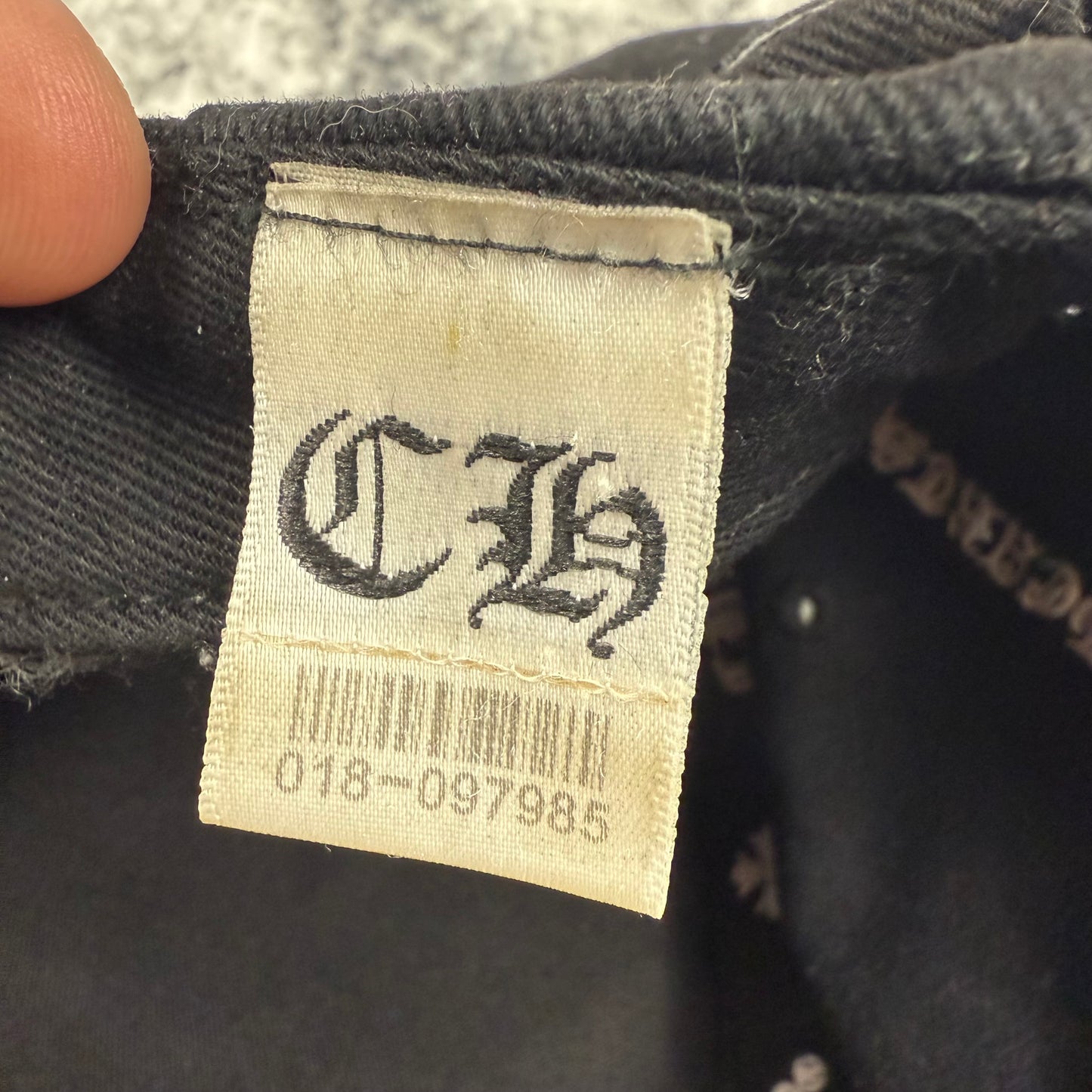 Chrome Hearts Scroll Logo Denim ‘Black’ Trucker Cap
