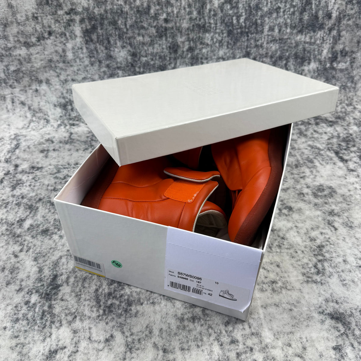 Maison Margiela Leather Future High-Top Orange Sneakers