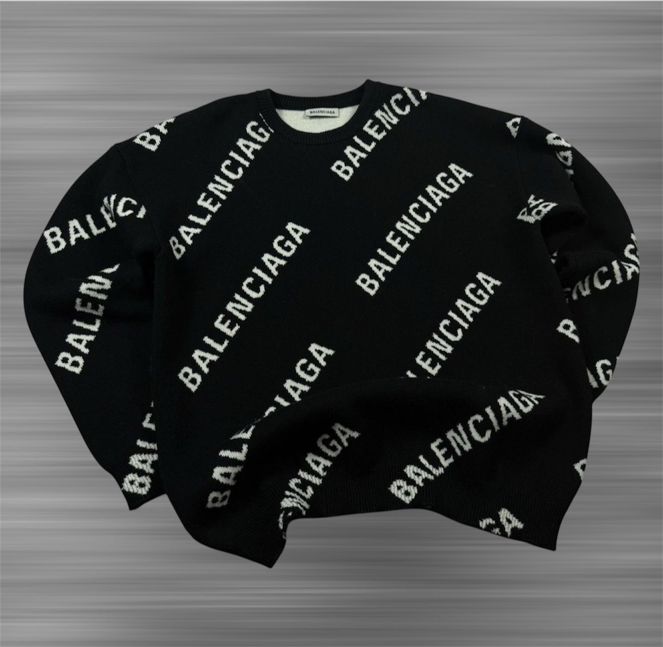 Balenciaga Black Monogram Knit Sweater