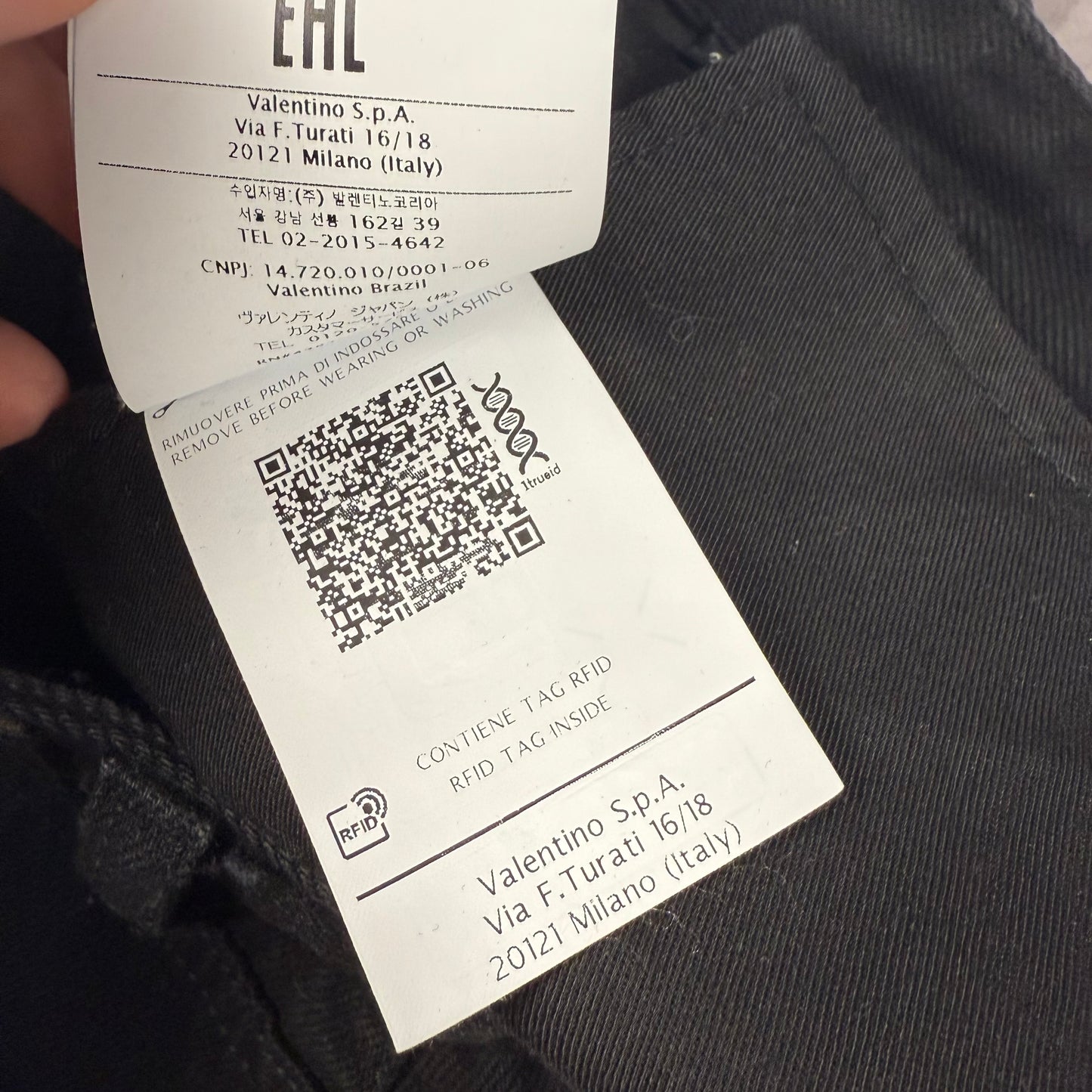 Valentino VLTN Logo Print Washed Denim ‘Black’ Straight Jeans