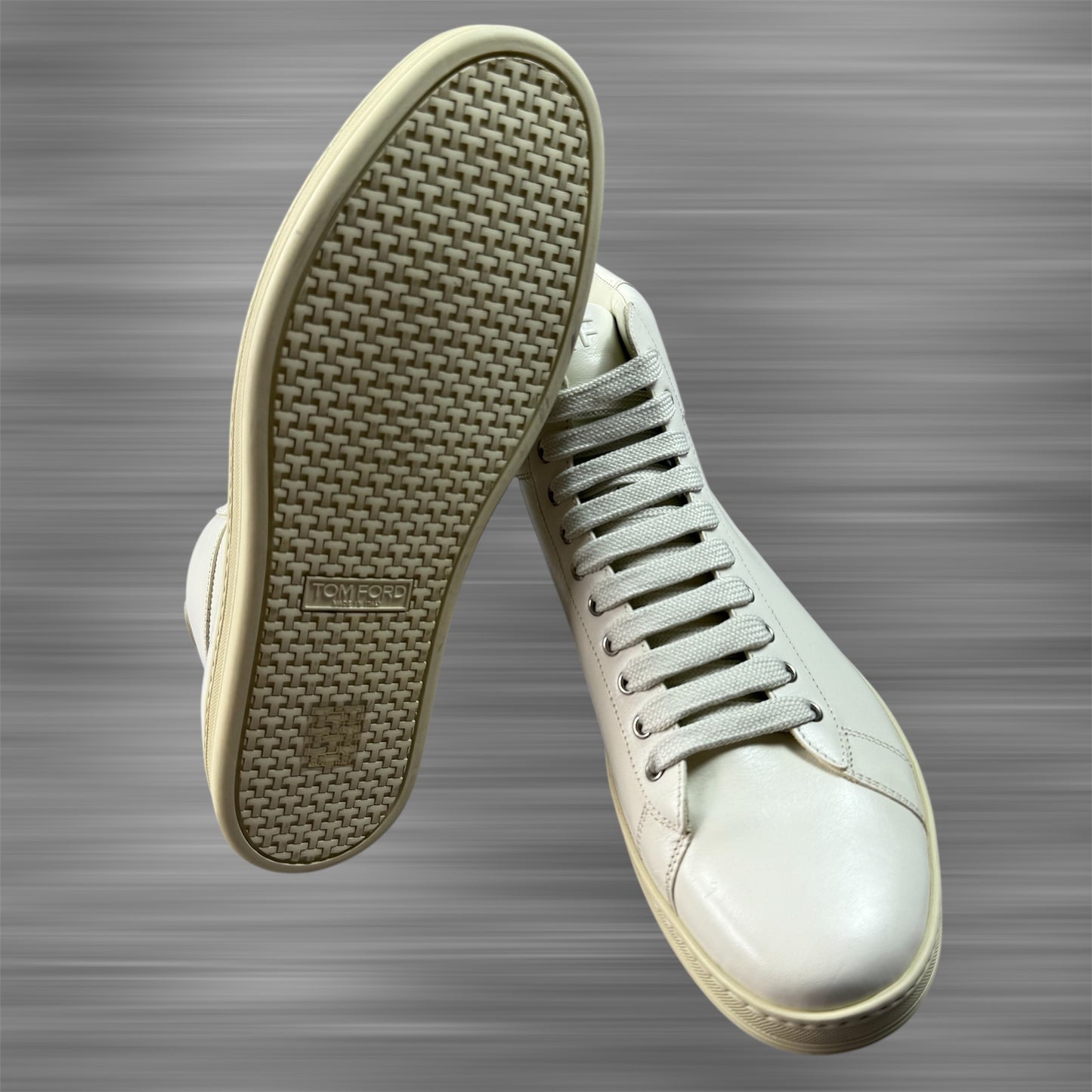 TOM FORD White Leather Russell High Top Shoes