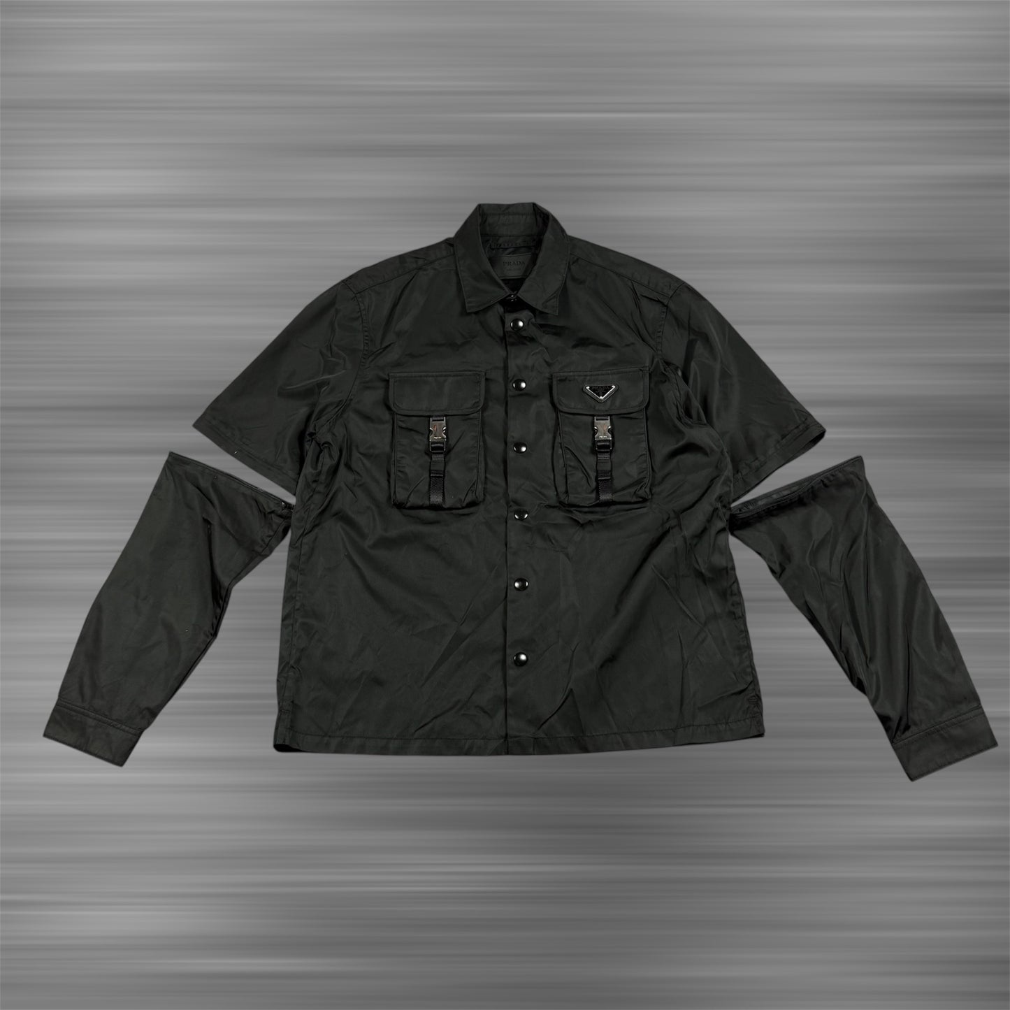 Prada Re-Nylon Tactical Button Up Transformer Shirt