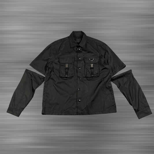 Prada Re-Nylon Tactical Button Up Transformer Shirt
