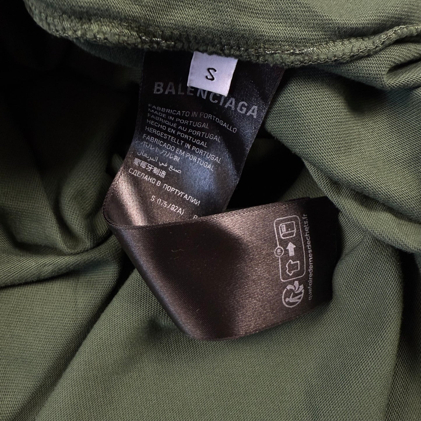 Balenciaga Tape Distressed Green T-Shirt