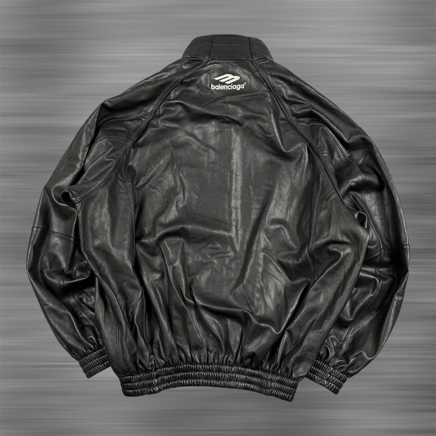 BALENCIAGA 3B Sports Icon leather track jacket