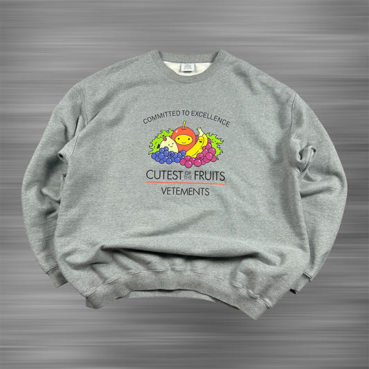 Vetements Cutest Fruits ‘Gray’ Crewneck