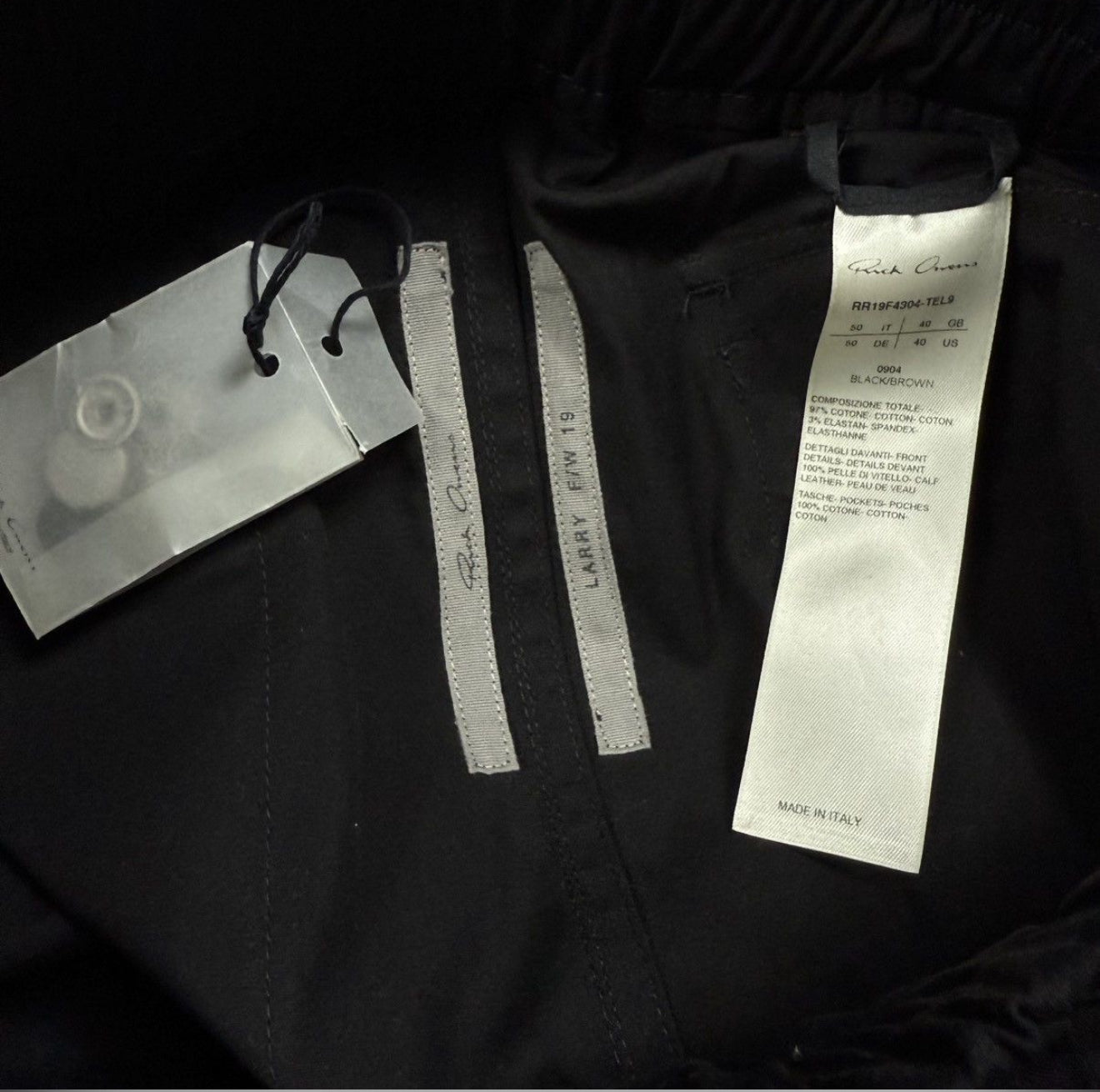 Rick Owens FW19 "Larry" Suede Panel Cargo
Joggers