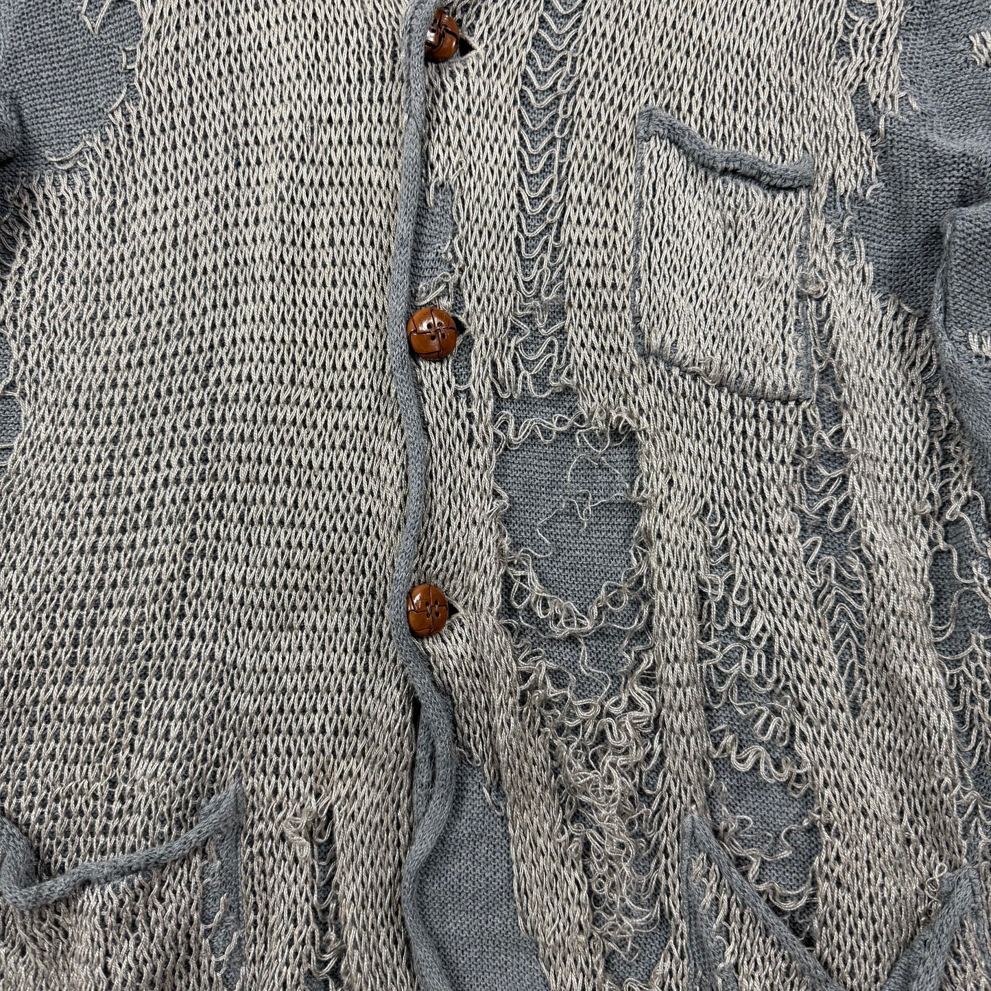 MIHARA YASUHIRO DISTRESSED CARDIGAN Gray