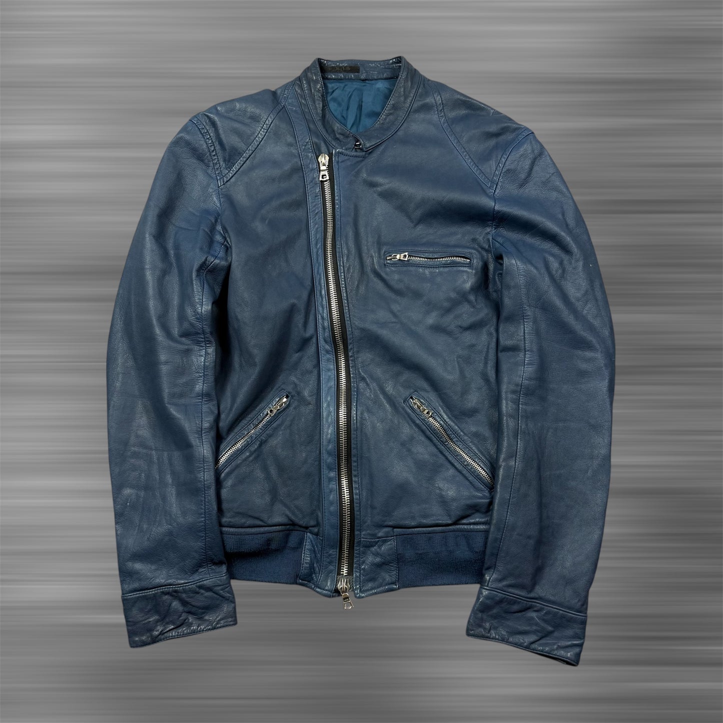 The Viridi Anne leather biker zipper jacket