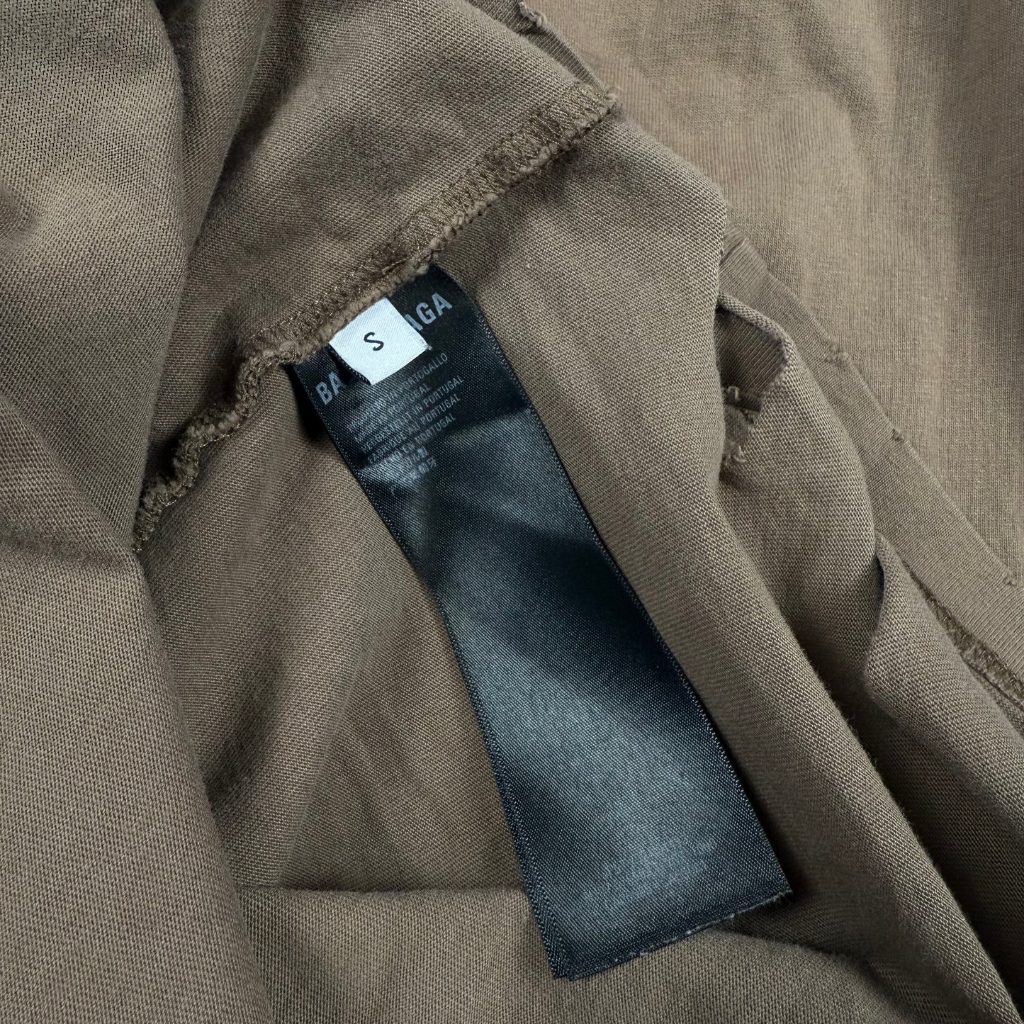 Balenciaga Distressed Logo Print ‘Brown’ T-Shirt