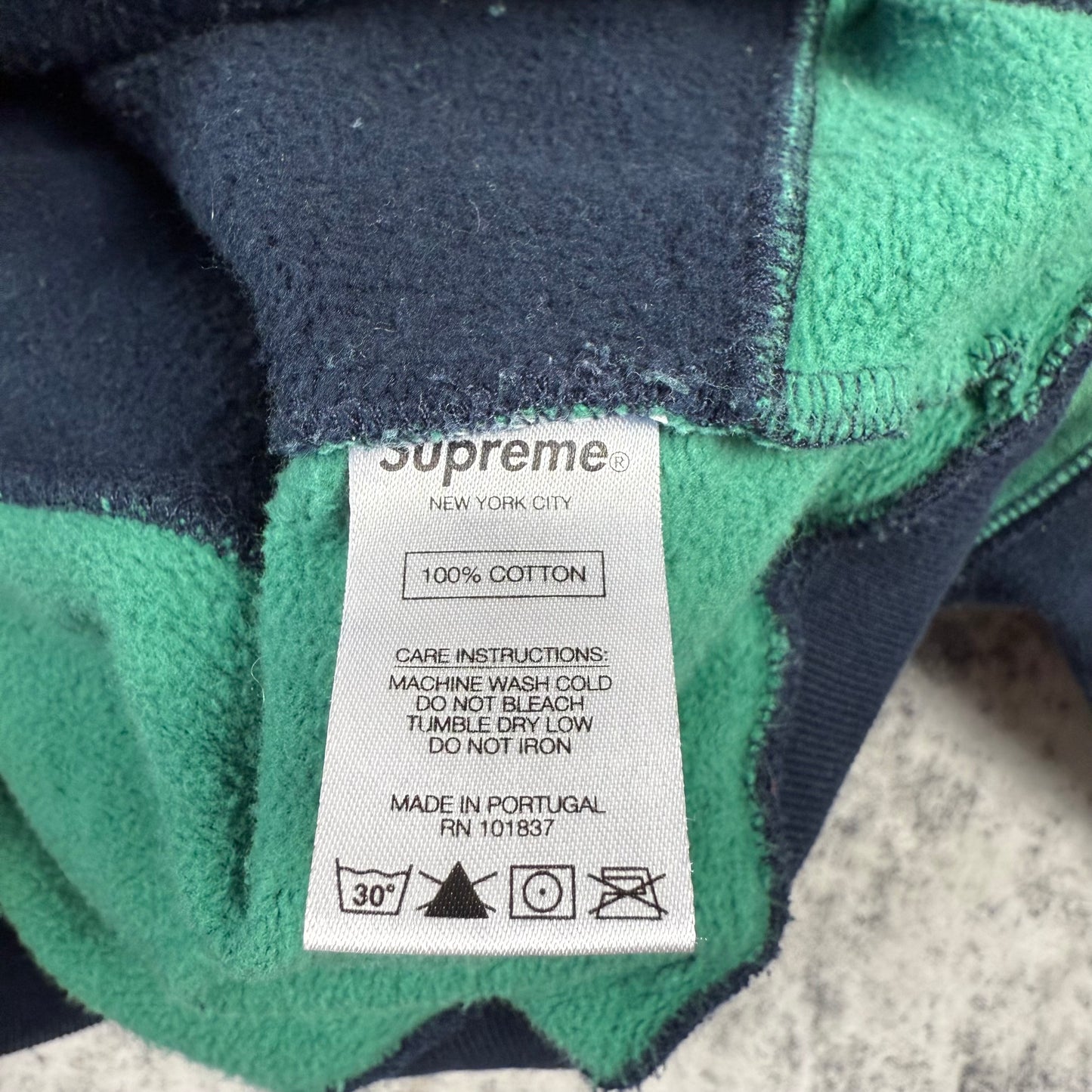 Supreme FW20 Patchwork ‘Green/Navy’ Hoodie