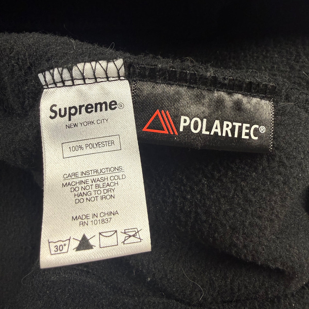 Supreme FW19 Polartec Half Zip ʼBlack’ Hooded Sweatshirt