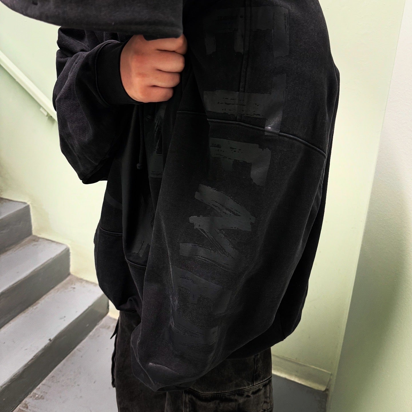 Vetements Double Anarchy Hoodie ‘Washed Black’