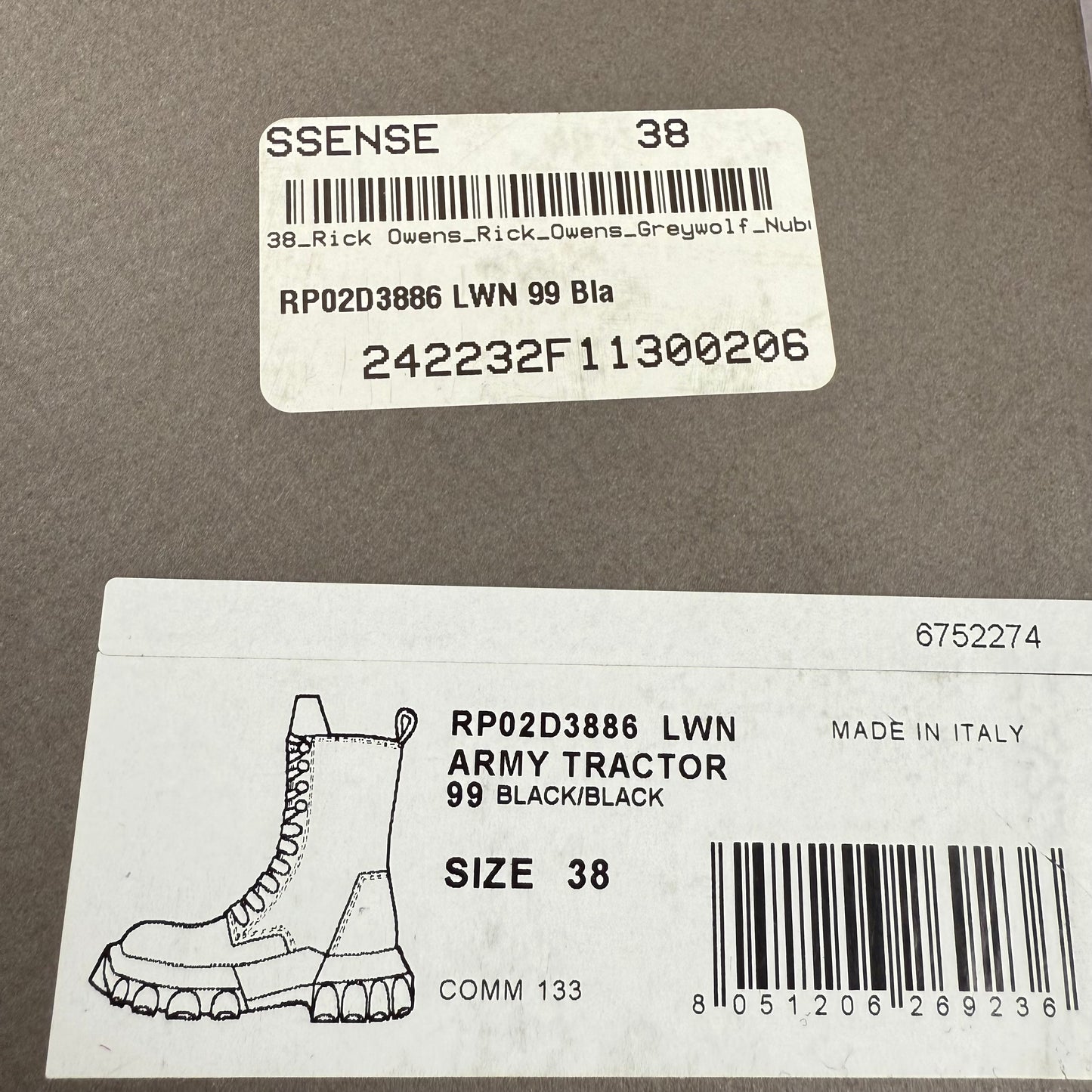 Rick Owens Army Bozo ‘Black’ Tractor Boots