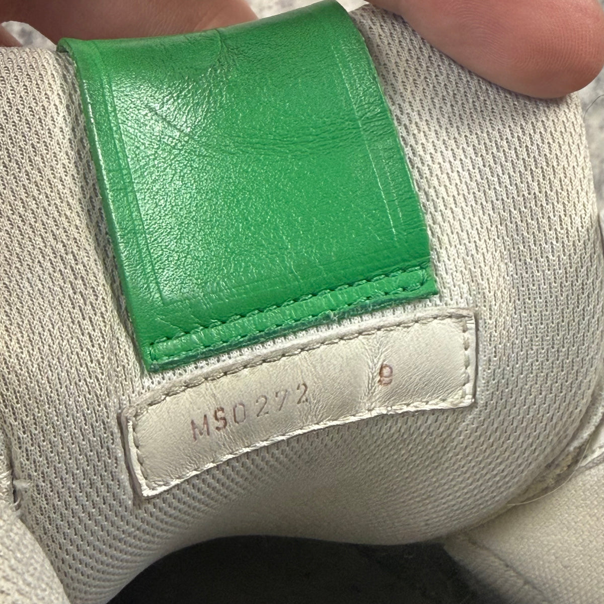Louis Vuitton by Virgil Abloh Green & White LV Trainer Sneakers