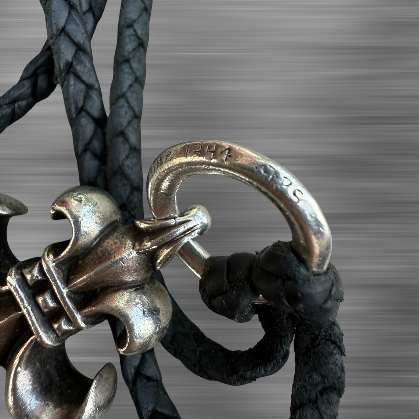 Chrome Hearts Fleur Pendant + Leather Necklace Combo