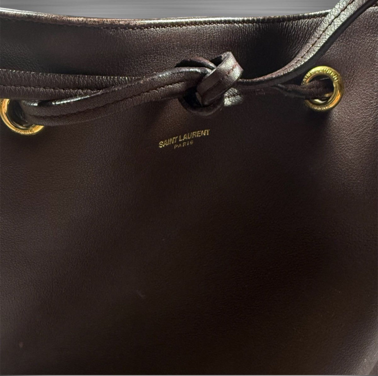 Saint Laurent Paris Oxblood/Burgundy Bucket Bag