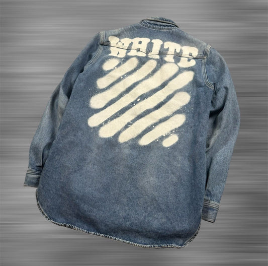 OFF-WHITE Diagonal Spray Denim Button-Up