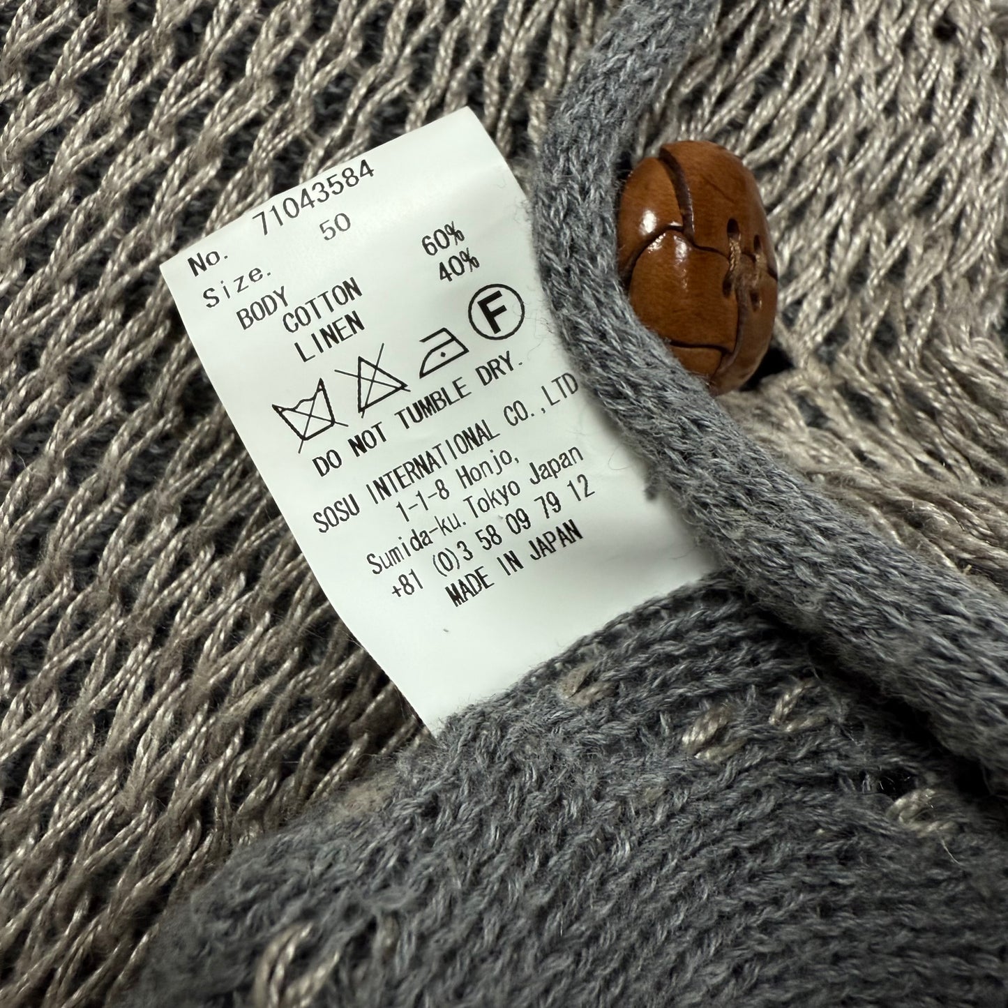 MIHARA YASUHIRO DISTRESSED CARDIGAN Gray