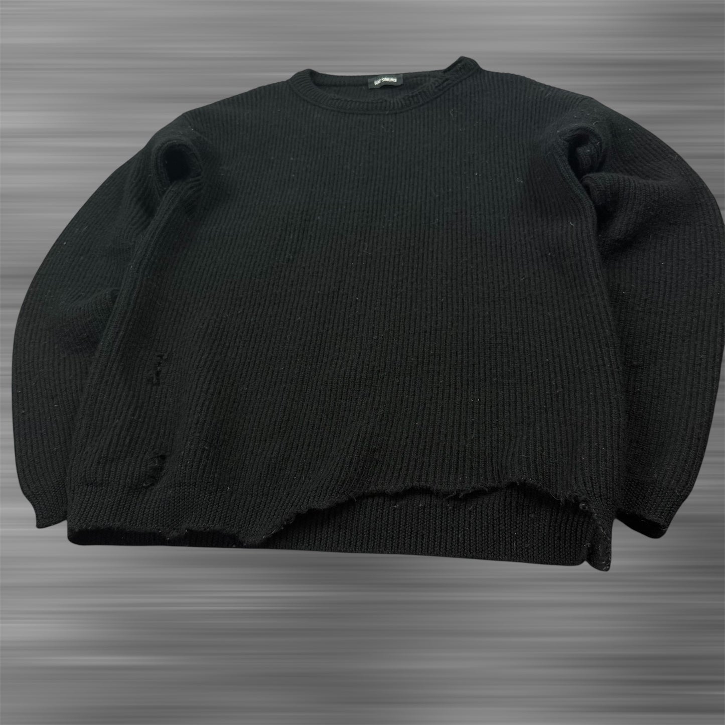 RAF Simons Sweater black fall 2017 destroyed