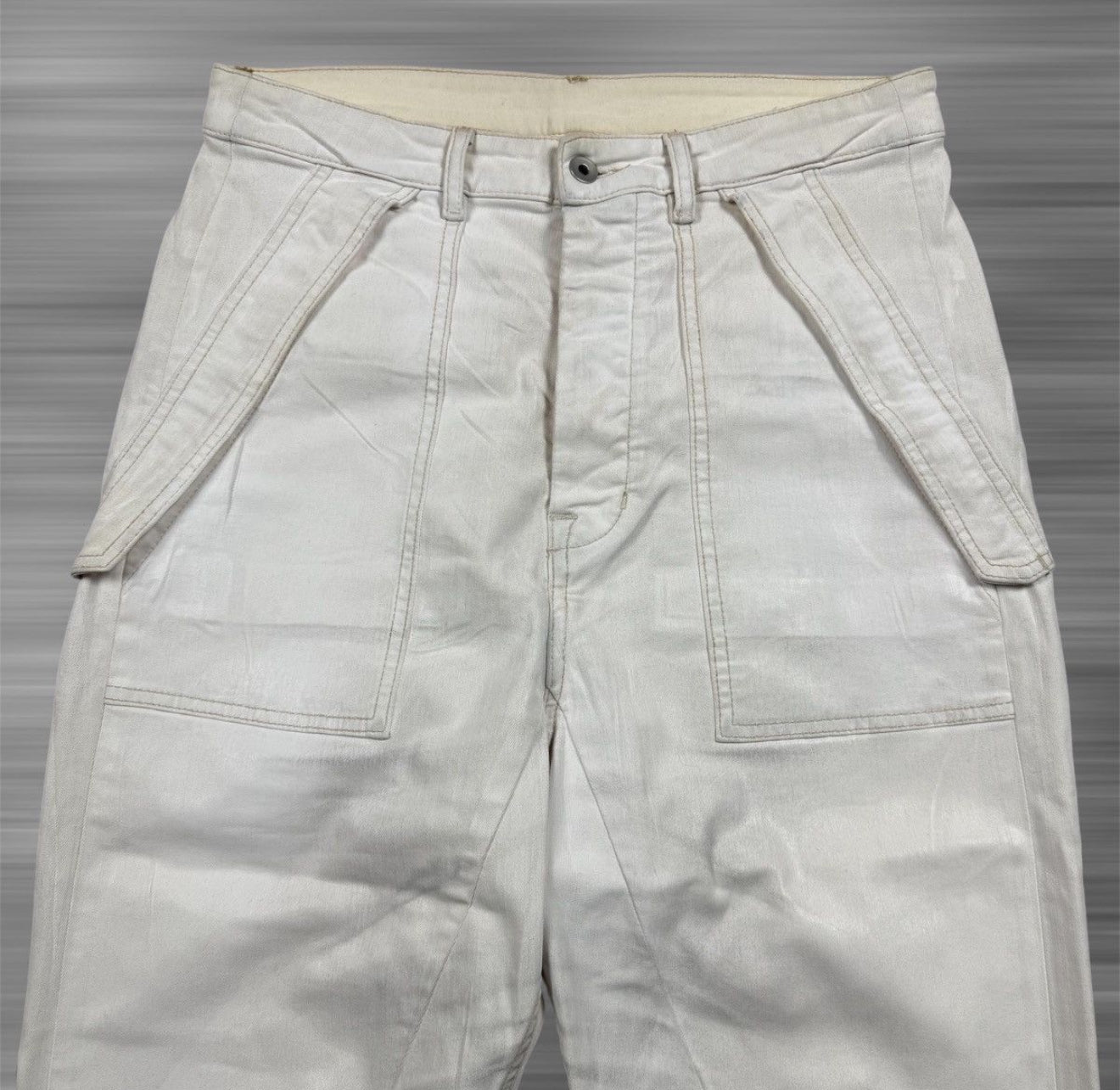 Rick Owens Cargo Waxed Cropped Jeans