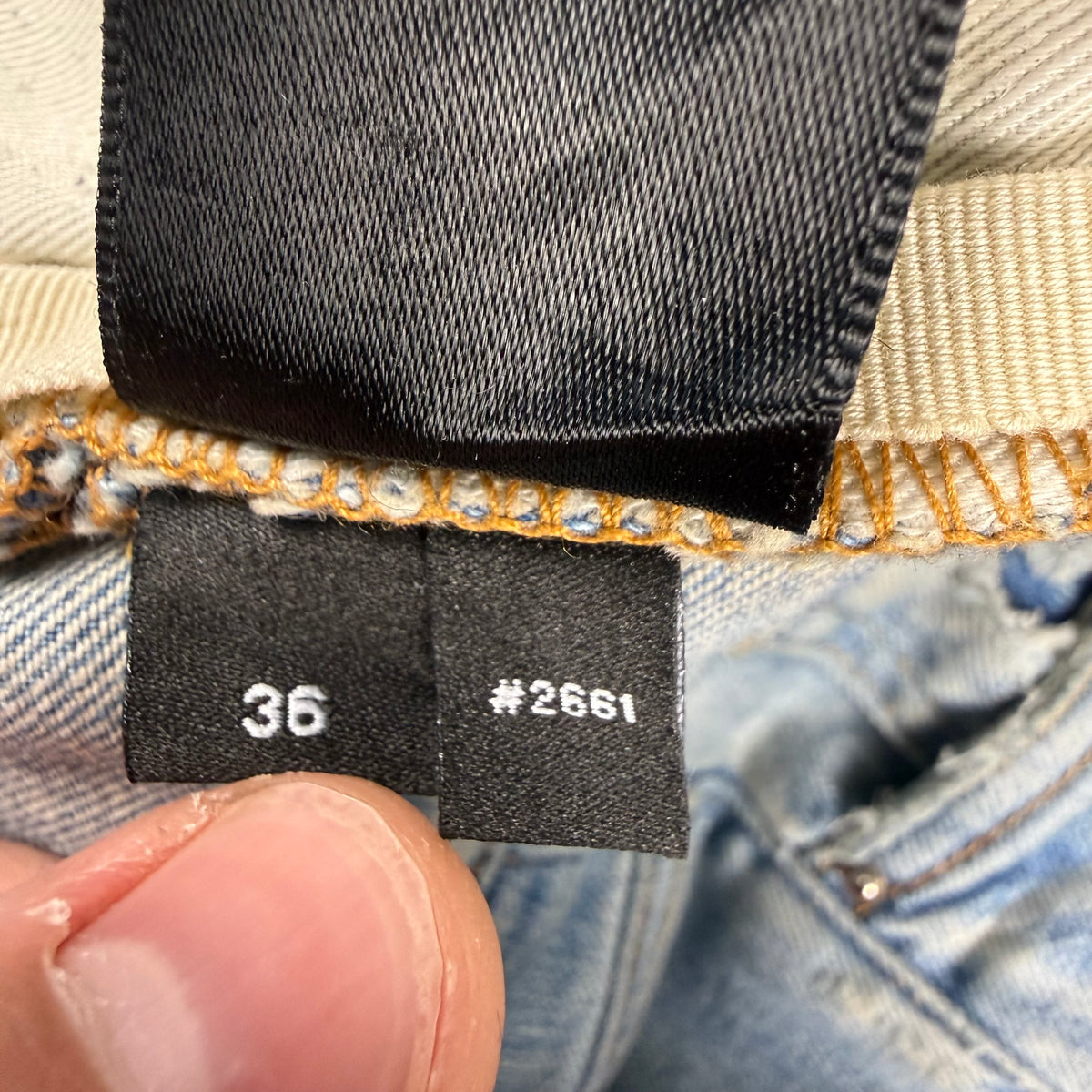 Amiri Old English Logo ‘Clay/Indigo’ Jeans