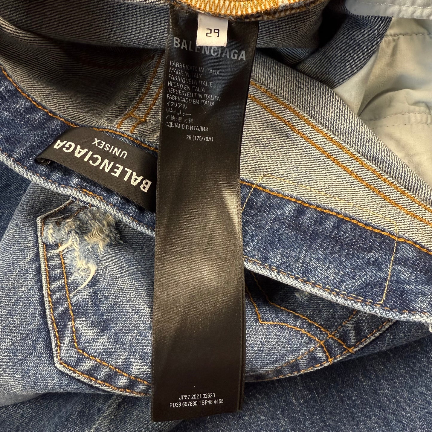 Balenciaga Denim Distressed Blue Jeans