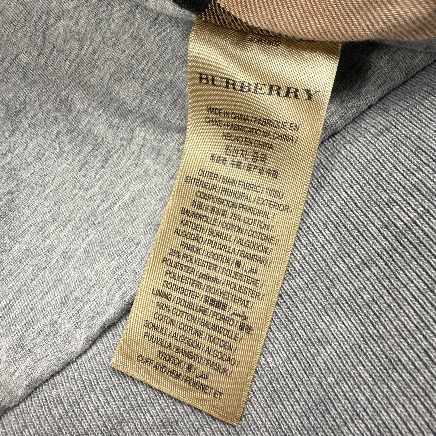 Burberry Nova Check Classic Logo ‘Gray’ Zip Up Hoodie