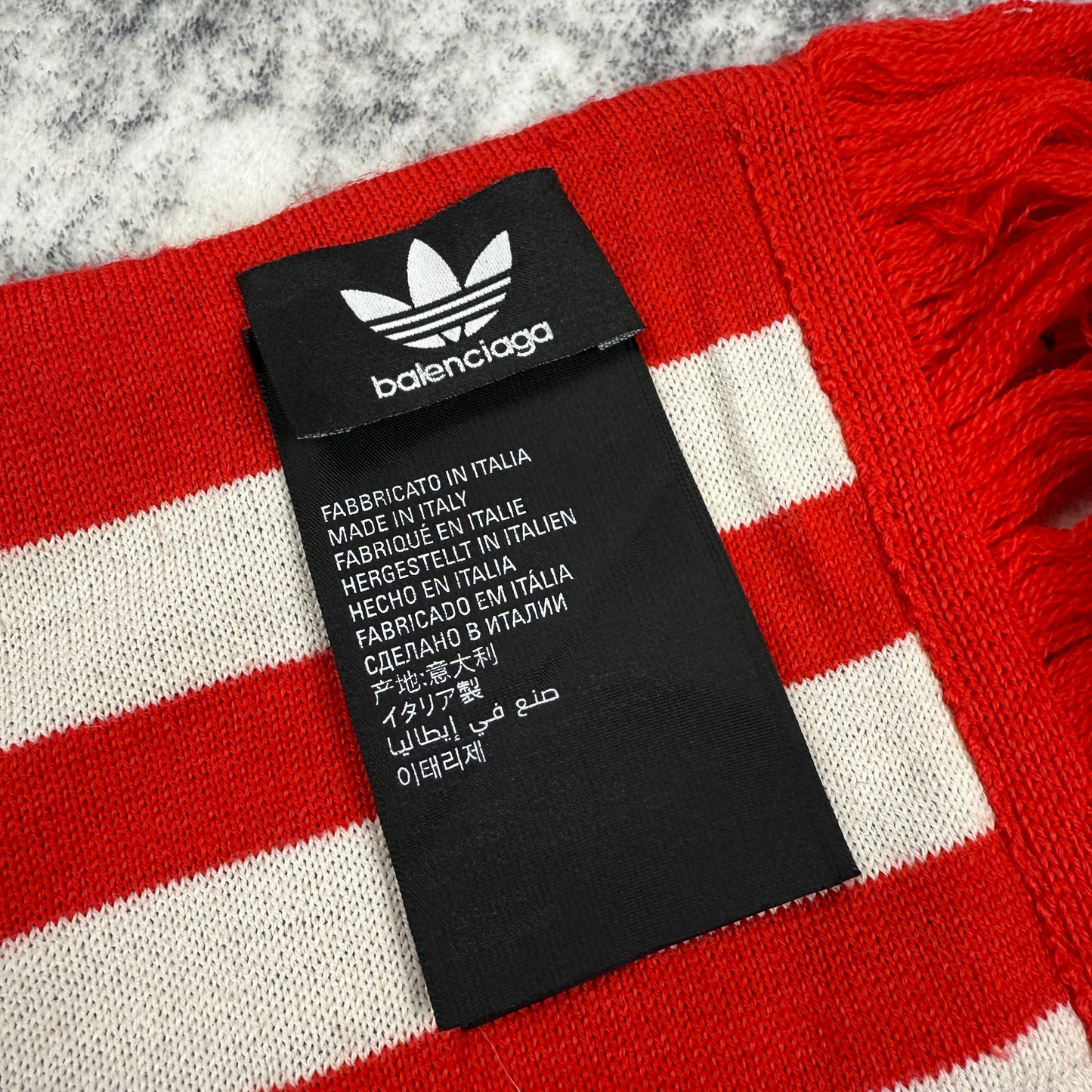 Balenciaga & Adidas FW/22 Soccer ‘Red/White’ Scarf