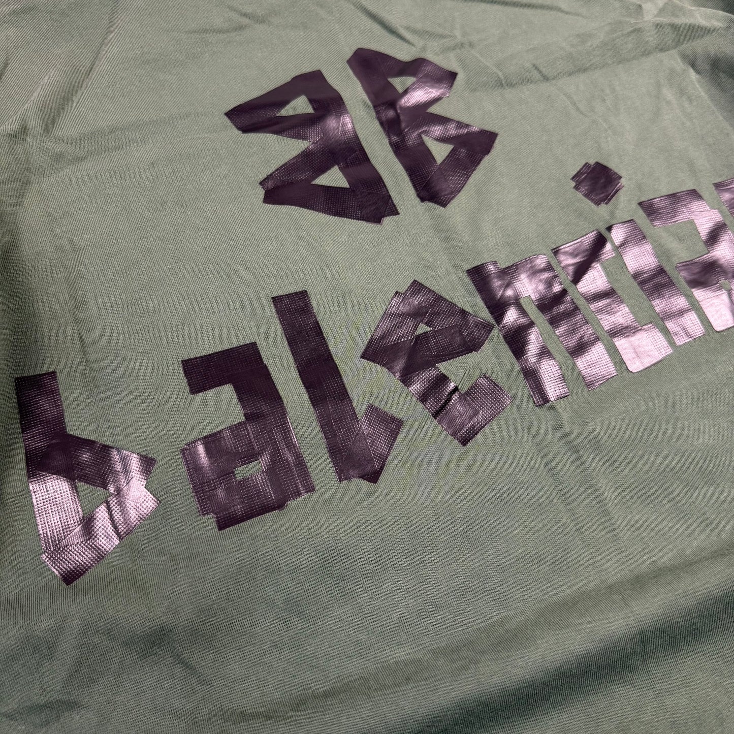 Balenciaga Tape Distressed Green T-Shirt