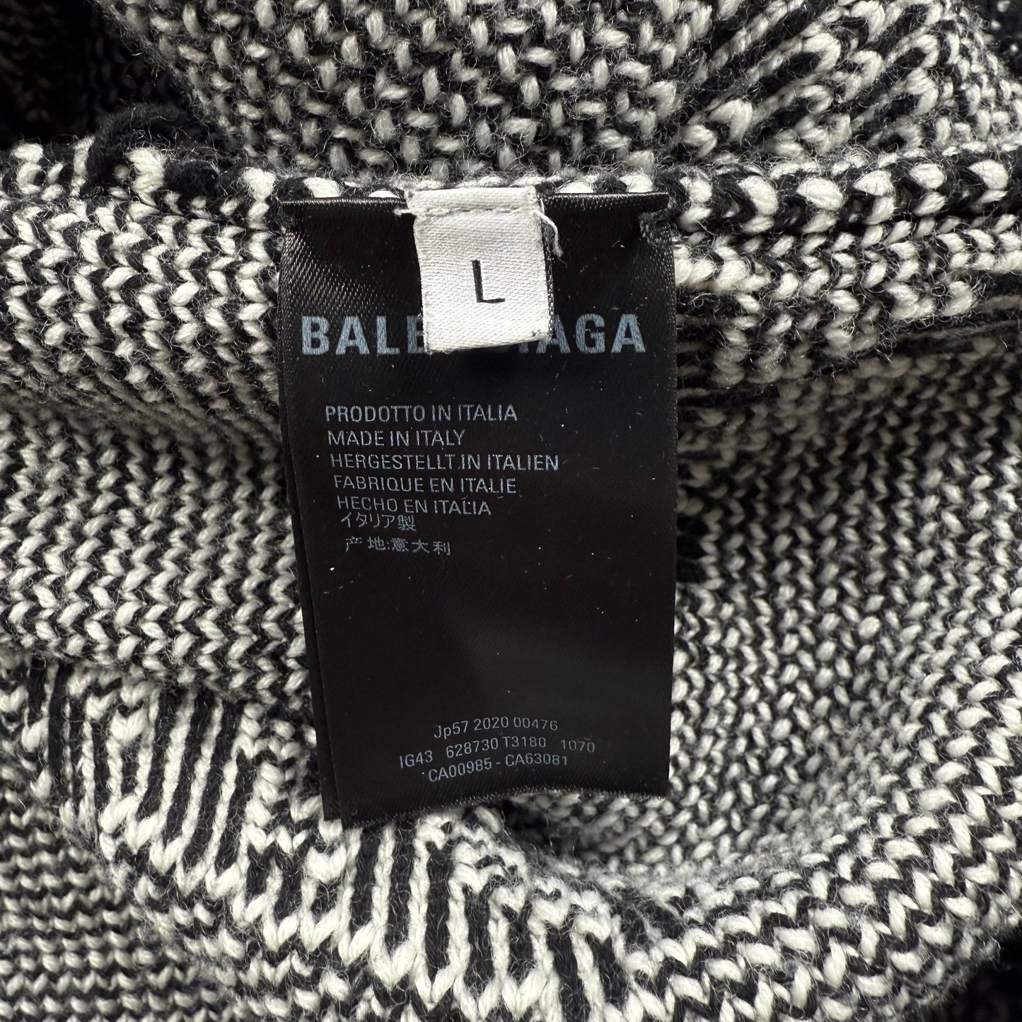 BALENCIAGA Black pullover with 3D Scribble print