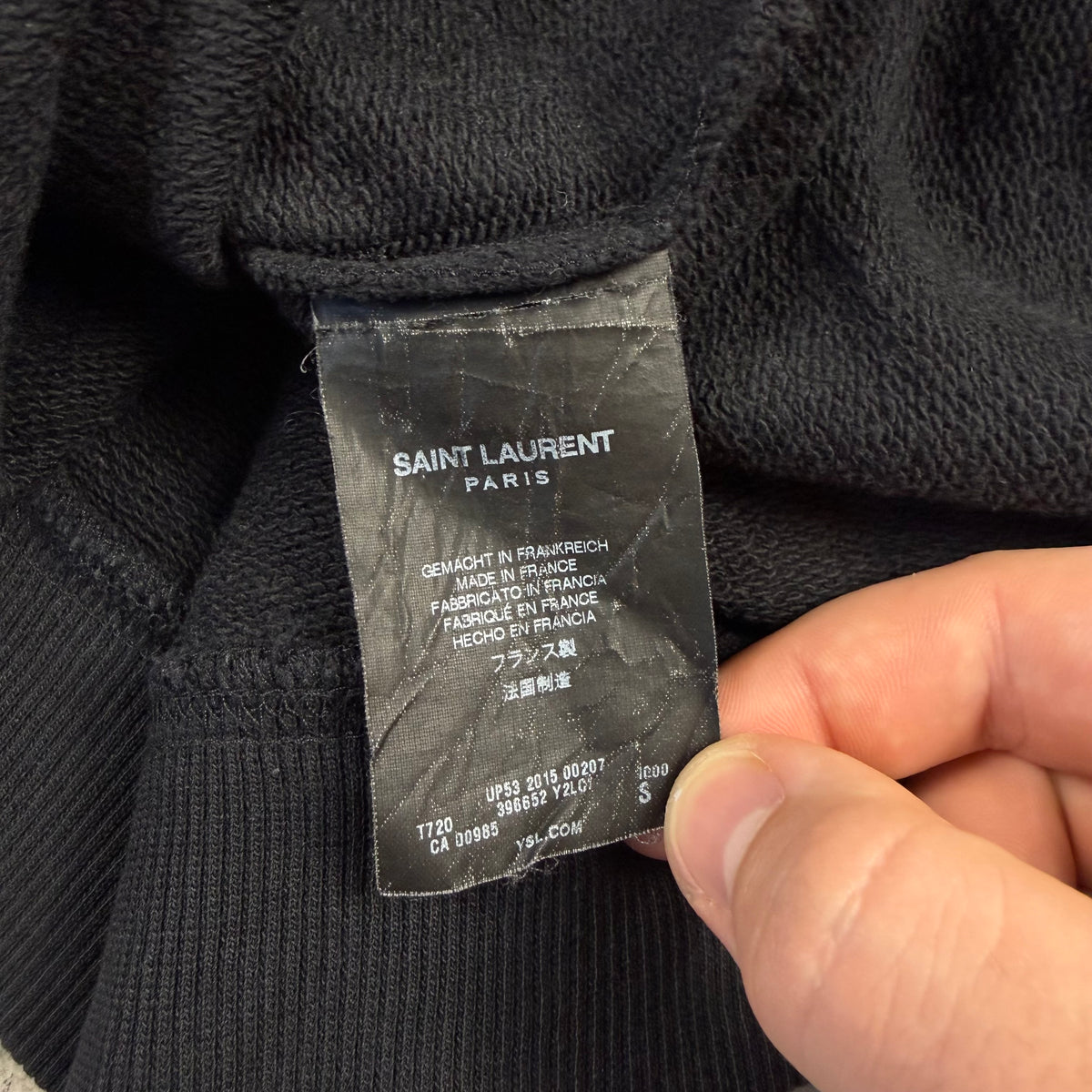 Saint Laurent FW/15 Five-Zip ‘Black’ Creneck