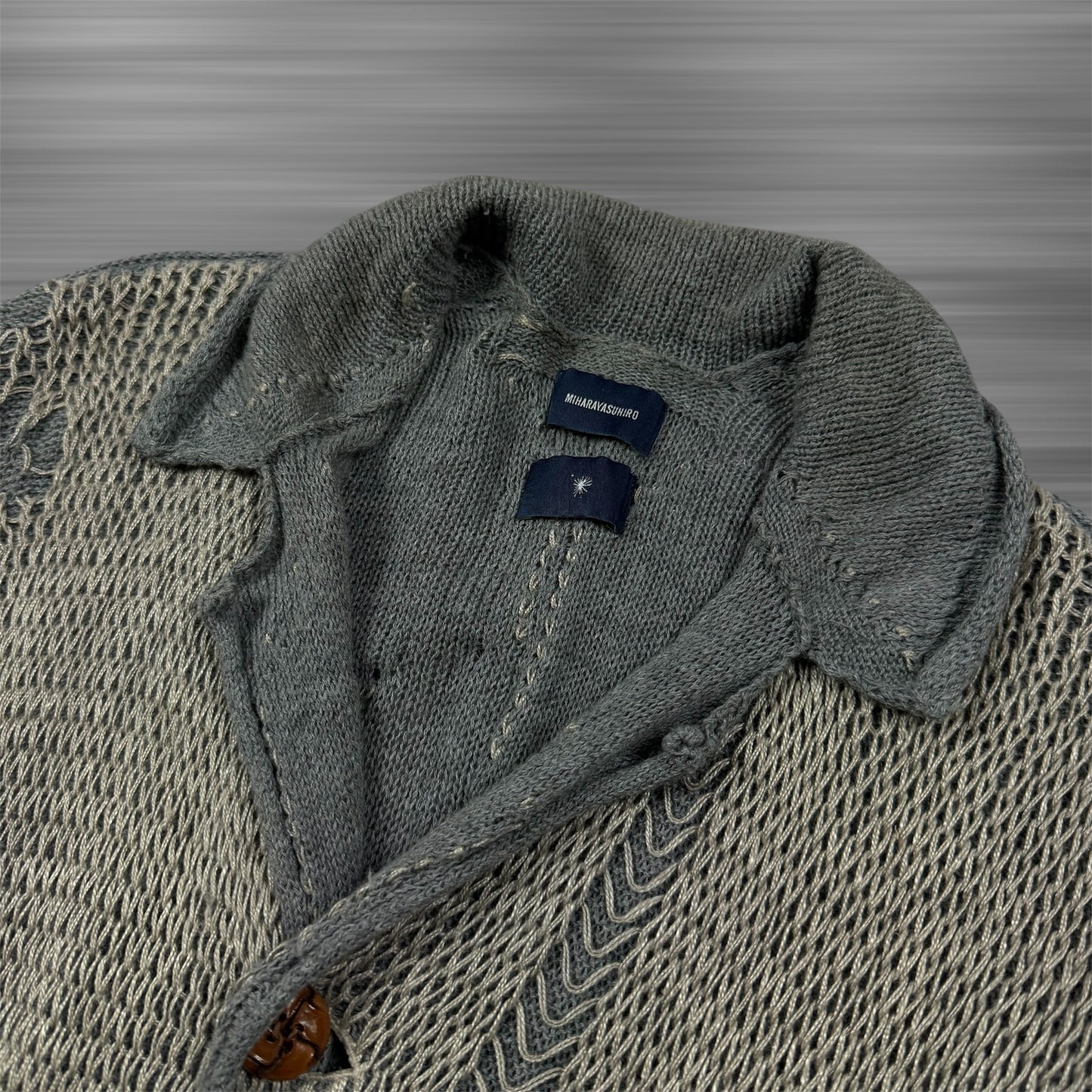 MIHARA YASUHIRO DISTRESSED CARDIGAN Gray