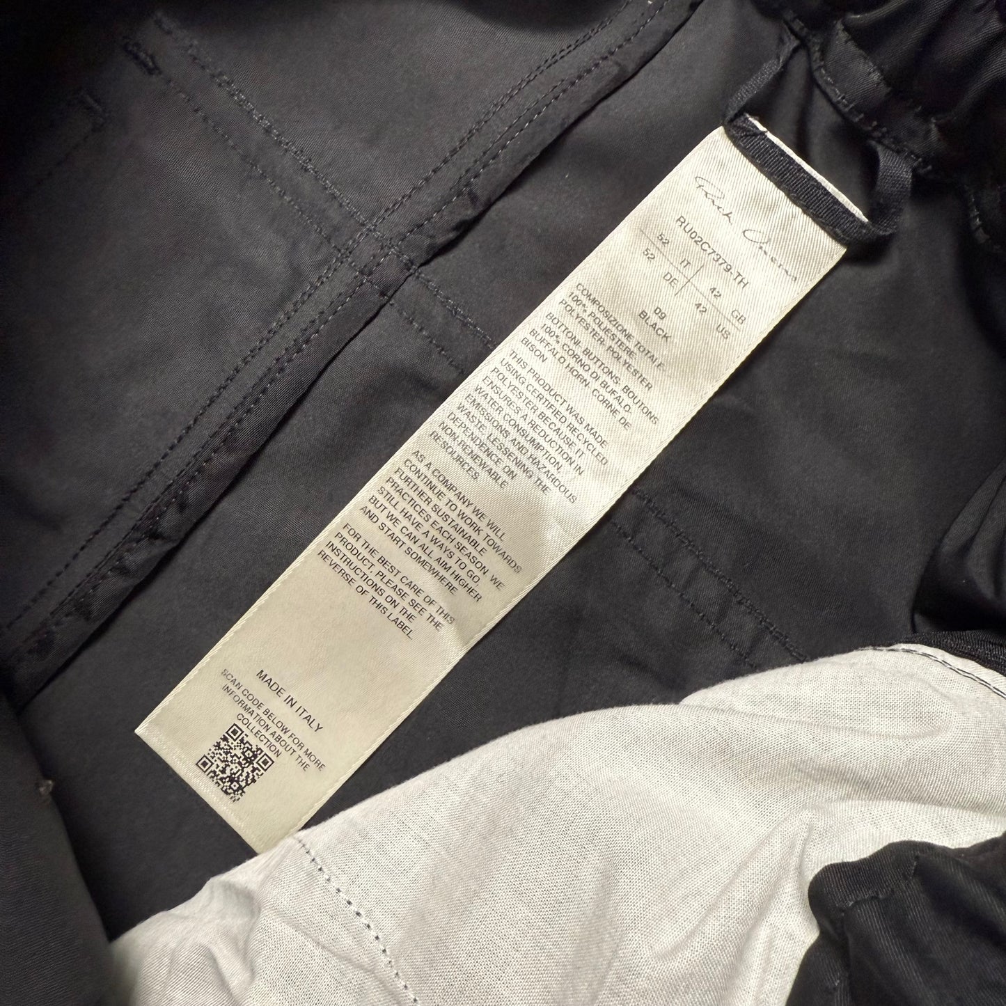 Rick Owens FW/23 Luxor Cargo Nylon ‘Black’ Pants