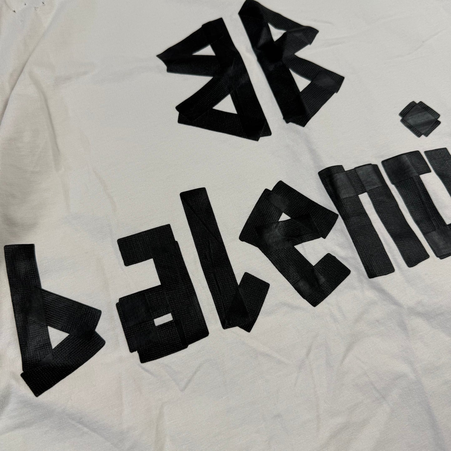 Balenciaga Tape Distressed White T-Shirt