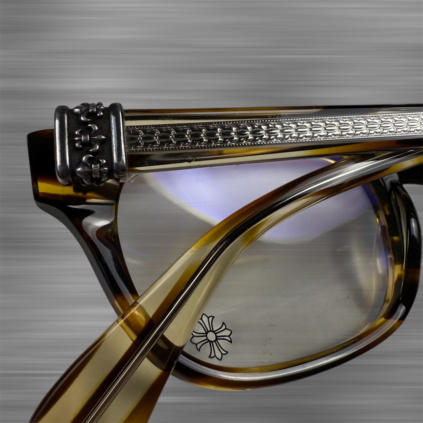 Chrome Hearts ‘Instabutt’ Fleur Tortoise Shell Prescription Glasses