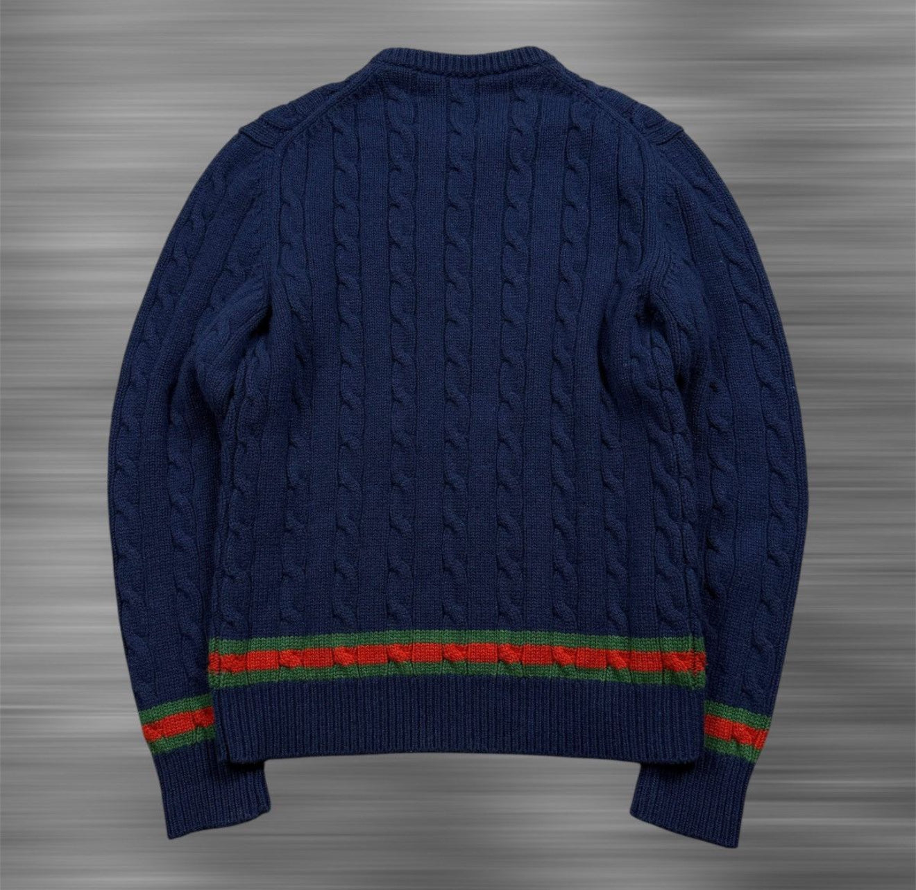 Gucci Striped Cable-Knit Cashmere Sweater