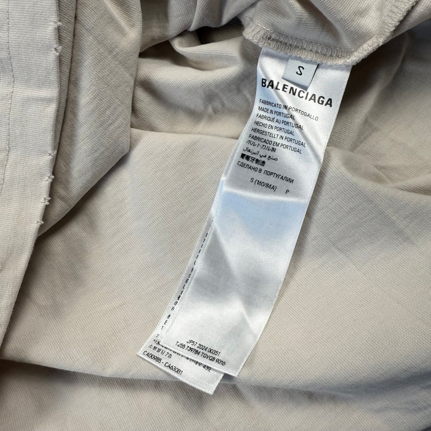 Balenciaga Tape Distressed White T-Shirt